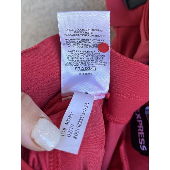 Express Mid Rise Paper bag Knit Pants - Size Small - Salmon Pink - Picture 10 of 11